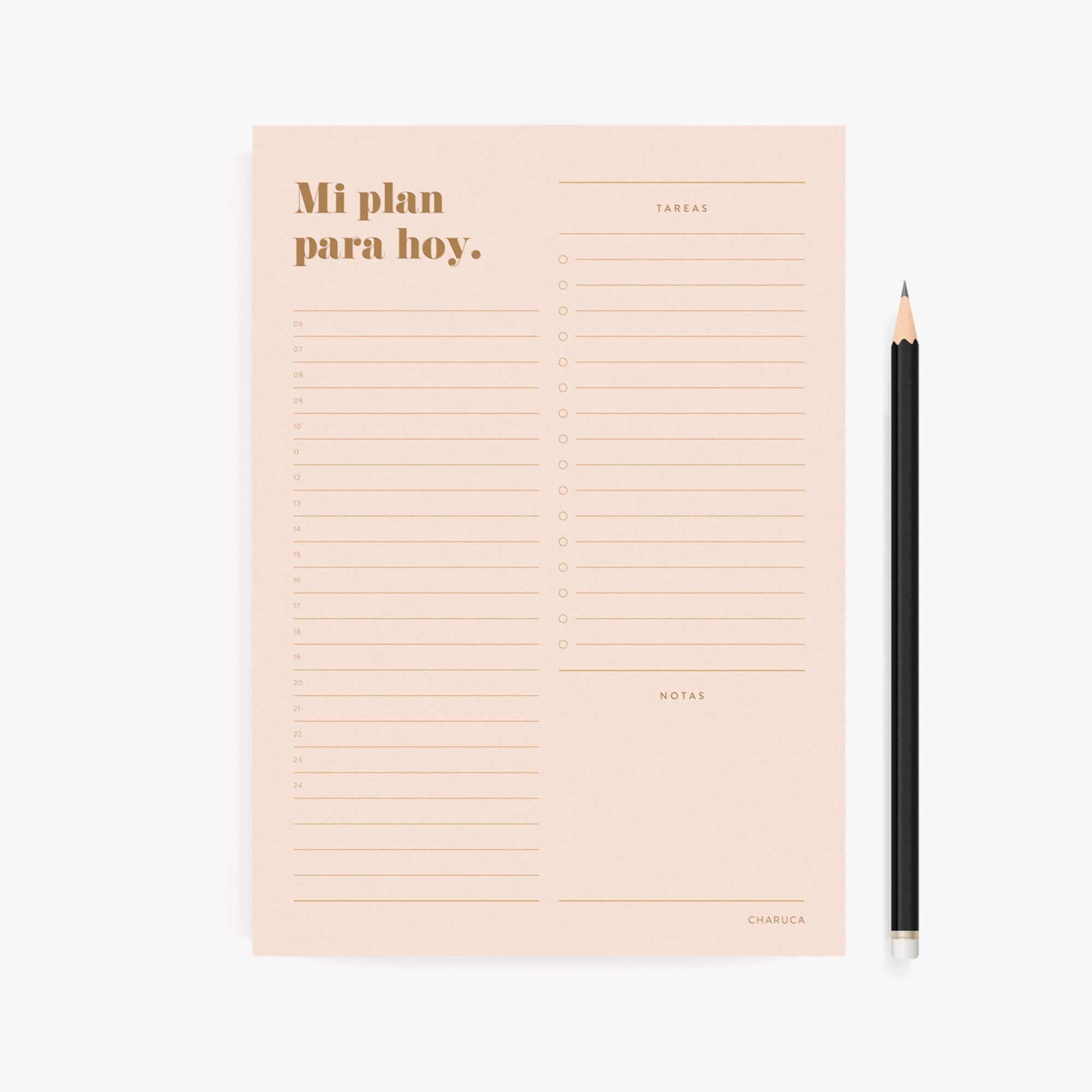 Planificador diario. Minimal Pink.