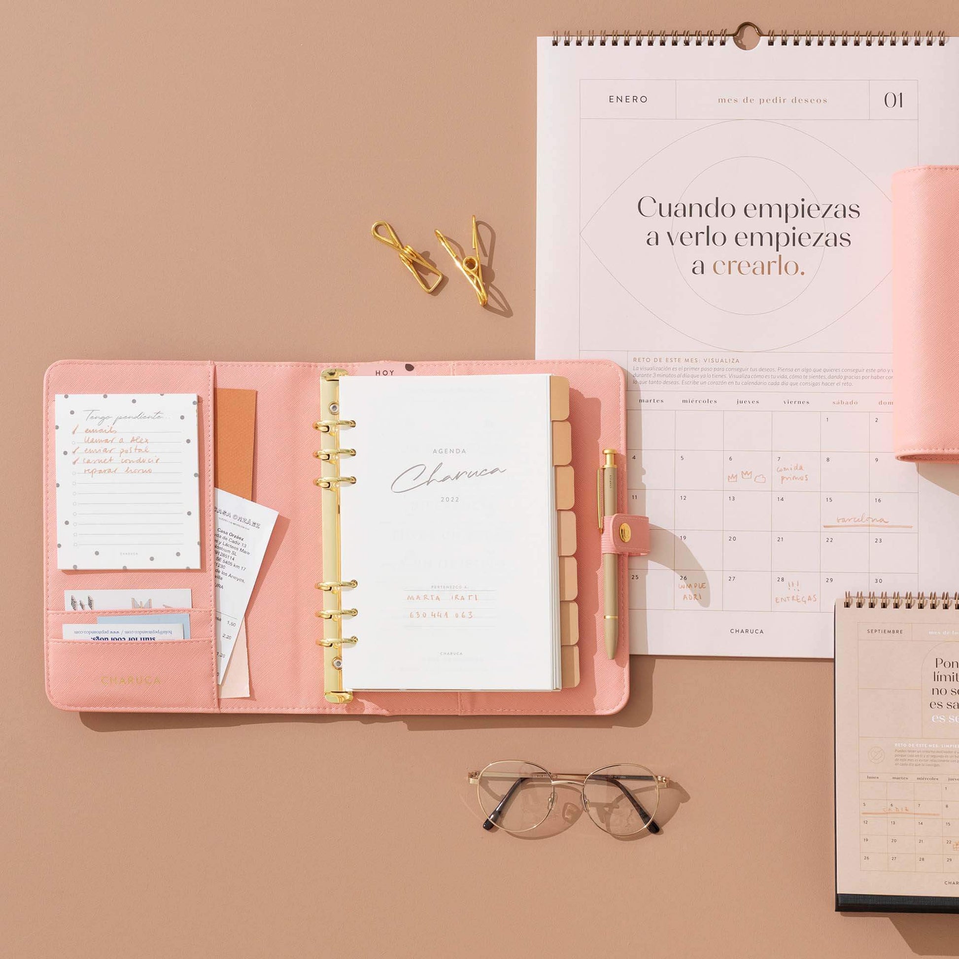 Planner personal A5. Pink.