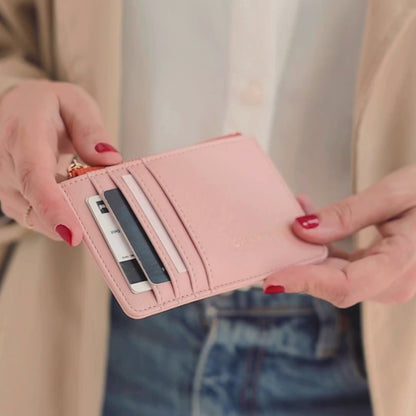 El dinero me ama. Tarjetero monedero. Pink.