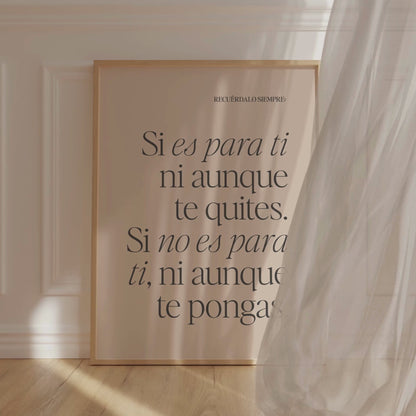 Ni aunque te quites. Póster.