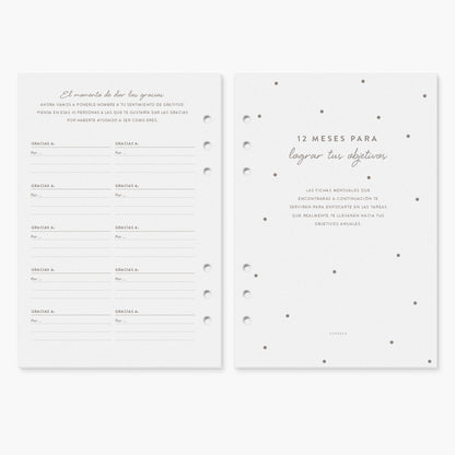 Recambio de papelterapia para planner A5.