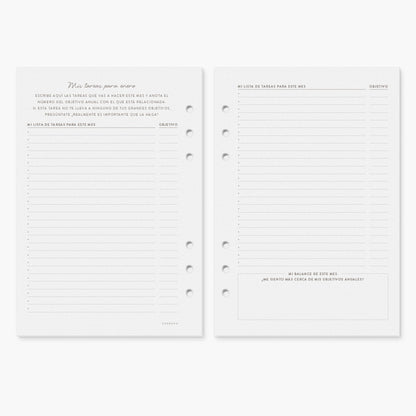 Recambio de papelterapia para planner A5.