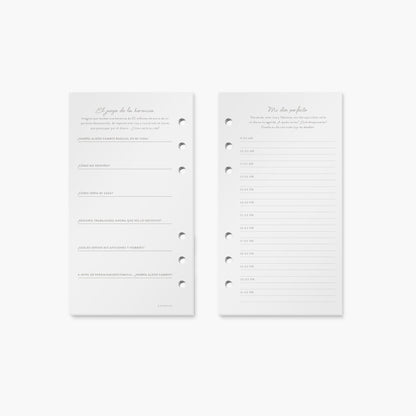 Recambio de papelterapia para planner A6.