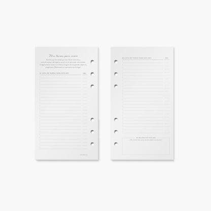 Recambio de papelterapia para planner A6.