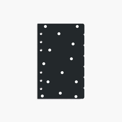 Set de separadores para tu agenda de anillas. Black. A6.