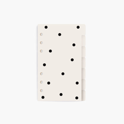 Set de separadores para tu agenda de anillas. Minimal. A6.